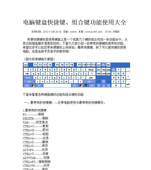 利用截图快捷键高效操作电脑（掌握这些快捷键，轻松截图！）