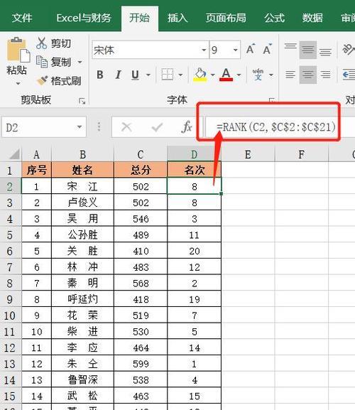 使用rank函数实现数据排名的方法及应用（掌握rank函数，轻松应对数据排名需求）