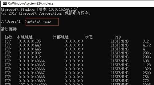 Windows系统下查看端口的命令方法（使用CMD命令行查看Windows端口状态）