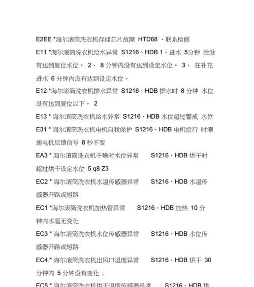 解读海尔空调显示故障代码的含义与解决方法（掌握海尔空调故障代码）